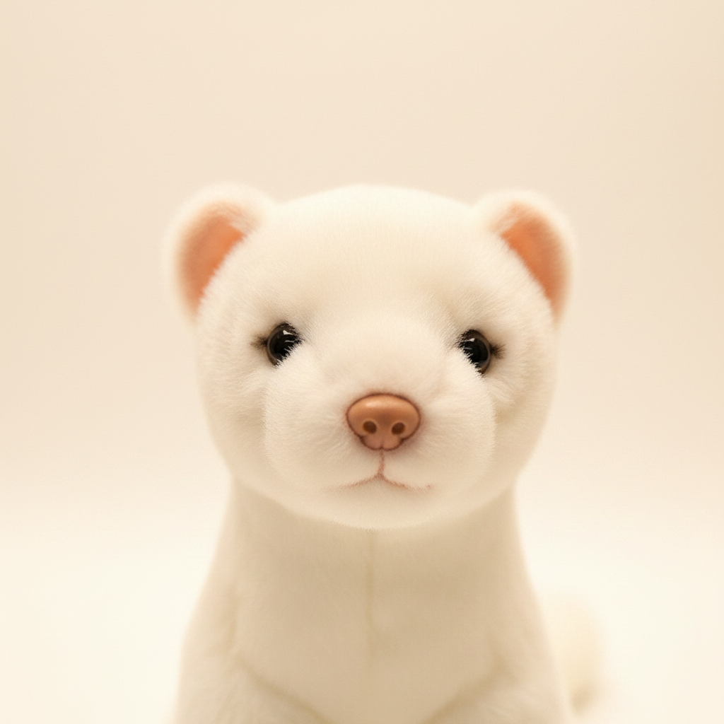 Peluche furet zoom visage